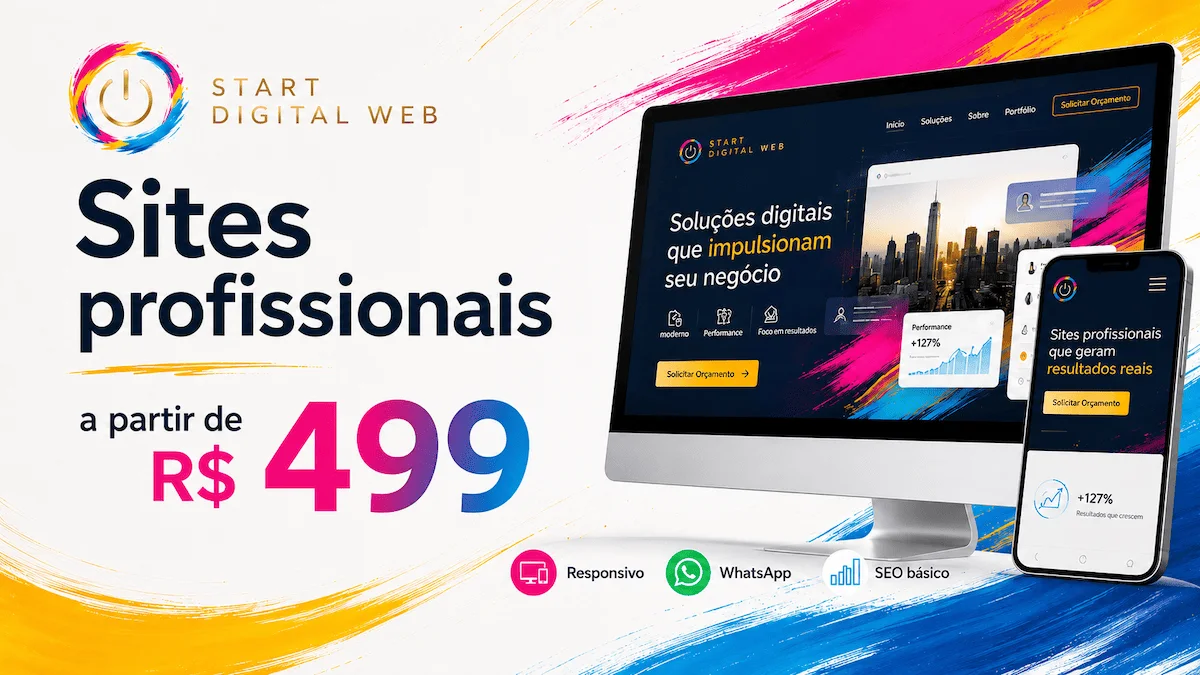 Sites profissionais a partir de R$ 499 — responsivo, com WhatsApp e SEO básico